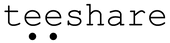 logo teeshare realizzato da una scritta e due pois posti sotto le due e centrali