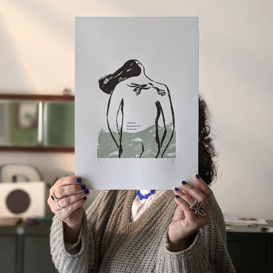 Trittico stampa serigrafica - Cinzia Franceschini illustra "Poetica"